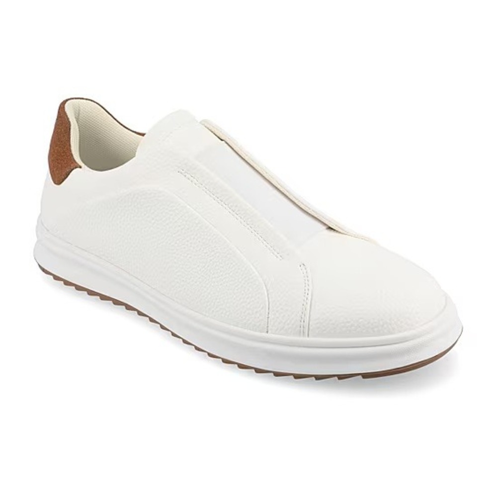 Vance Co Mens Matteo Casual Slip On Sneakers White Vegan Leather Size 11.5 M NWT